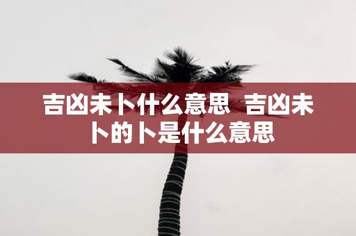 吉凶未卜什么意思 吉凶未卜的卜是什么意思