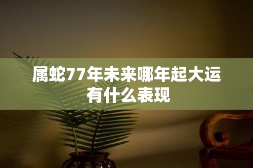 属蛇77年未来哪年起大运 有什么表现
