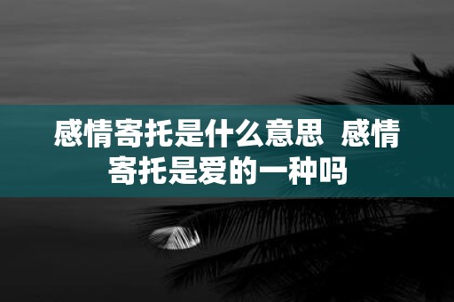 感情寄托是什么意思 感情寄托是爱的一种吗