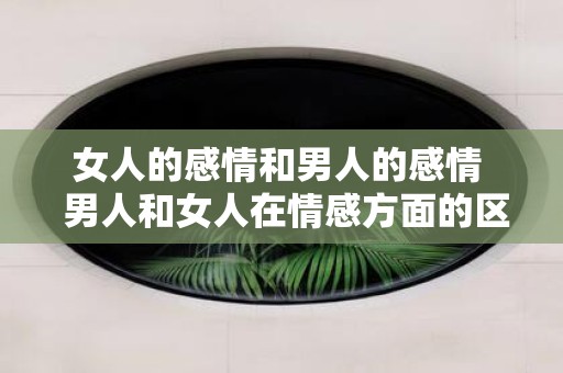 女人的感情和男人的感情 男人和女人在情感方面的区别是什么