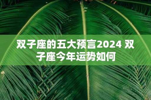双子座的五大预言2025 双子座今年运势如何