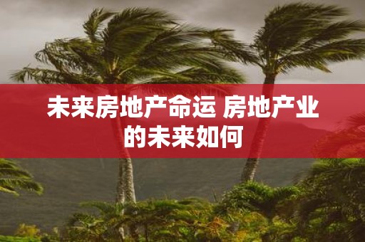 未来房地产命运 房地产业的未来如何