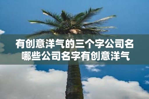 有创意洋气的三个字公司名 哪些公司名字有创意洋气