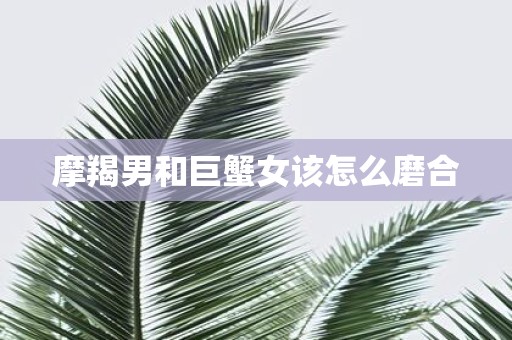 摩羯男和巨蟹女该怎么磨合
