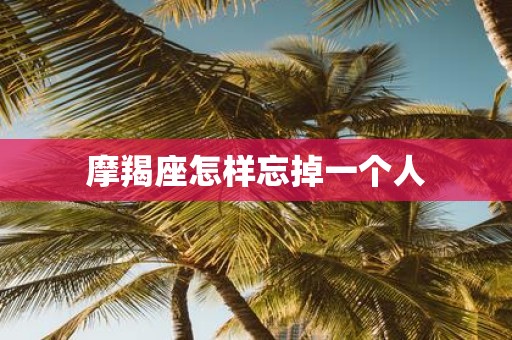 摩羯座怎样忘掉一个人