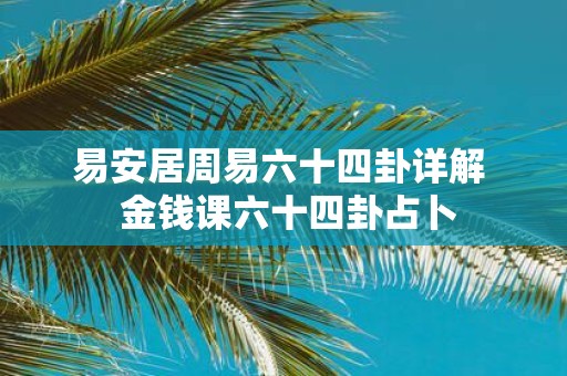 易安居周易六十四卦详解 金钱课六十四卦占卜