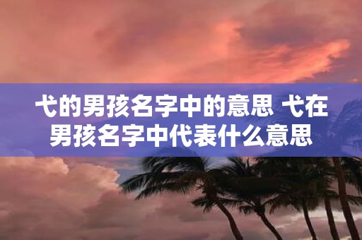 弋的男孩名字中的意思 弋在男孩名字中代表什么意思