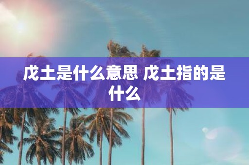 戊土是什么意思 戊土指的是什么