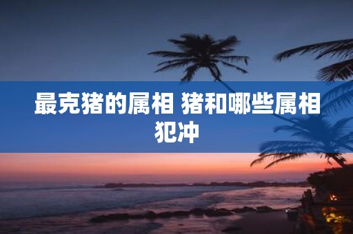 最克猪的属相 猪和哪些属相犯冲