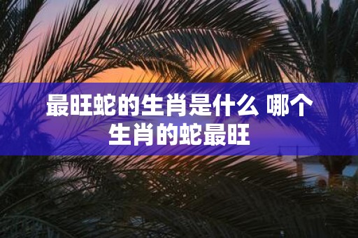最旺蛇的生肖是什么 哪个生肖的蛇最旺