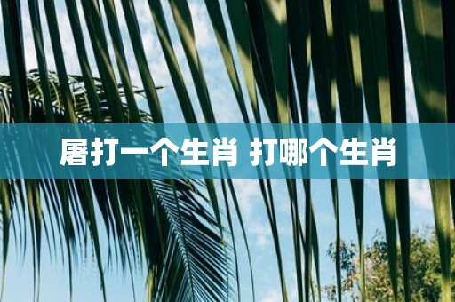 屠打一个生肖 打哪个生肖
