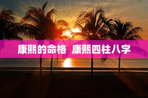 康熙的命格 康熙四柱八字
