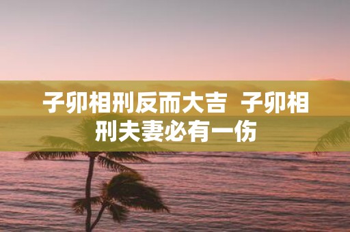 子卯相刑反而大吉 子卯相刑夫妻必有一伤