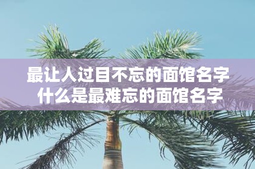 最让人过目不忘的面馆名字 什么是最难忘的面馆名字