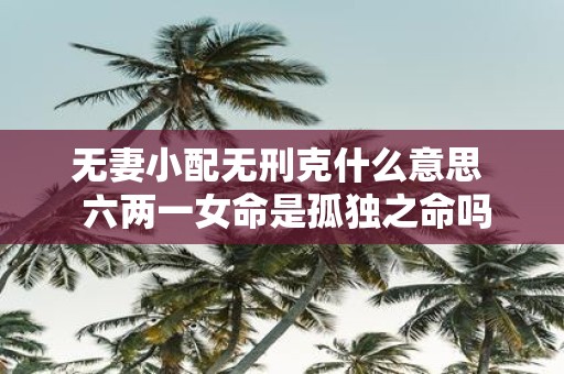 无妻小配无刑克什么意思 六两一女命是孤独之命吗