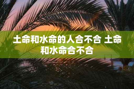 土命和水命的人合不合 土命和水命合不合