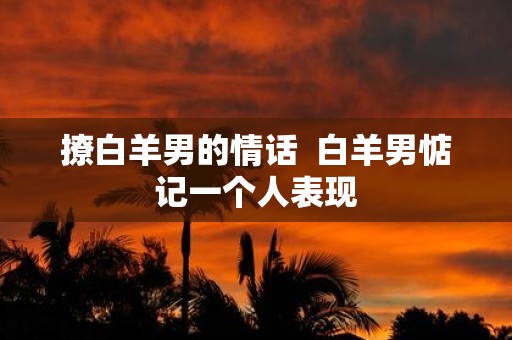 撩白羊男的情话 白羊男惦记一个人表现