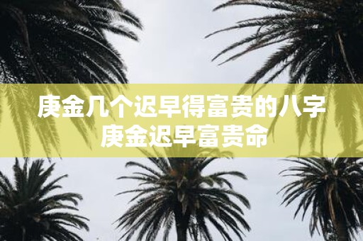庚金几个迟早得富贵的八字 庚金迟早富贵命