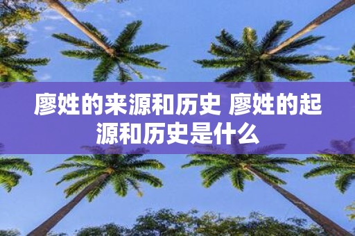 廖姓的来源和历史 廖姓的起源和历史是什么