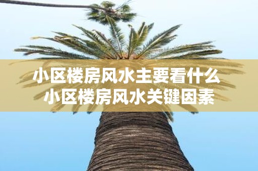小区楼房风水主要看什么 小区楼房风水关键因素