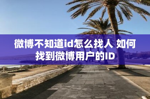微博不知道id怎么找人 如何找到微博用户的ID