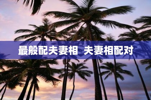 最般配夫妻相 夫妻相配对