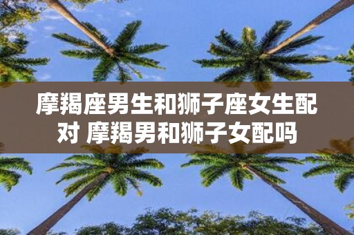 摩羯座男生和狮子座女生配对 摩羯男和狮子女配吗