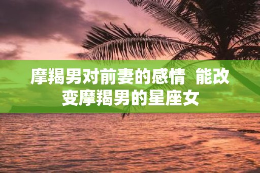 摩羯男对前妻的感情 能改变摩羯男的星座女