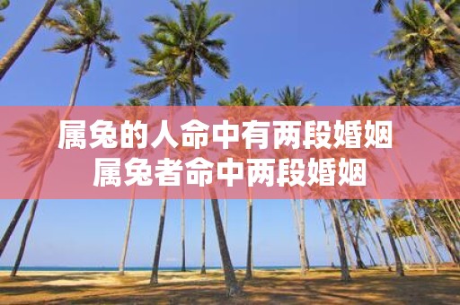 属兔的人命中有两段婚姻 属兔者命中两段婚姻