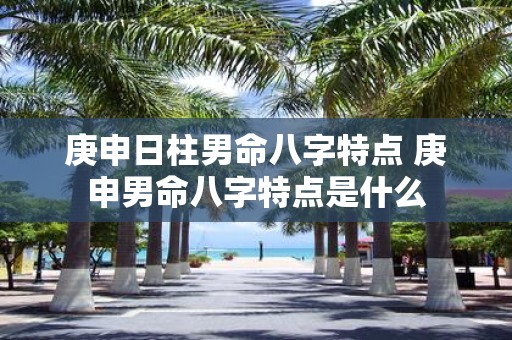 庚申日柱男命八字特点 庚申男命八字特点是什么