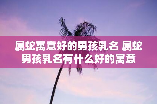 属蛇寓意好的男孩乳名 属蛇男孩乳名有什么好的寓意