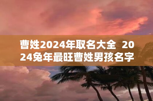 曹姓2025年取名大全 2025蛇年最旺曹姓男孩名字