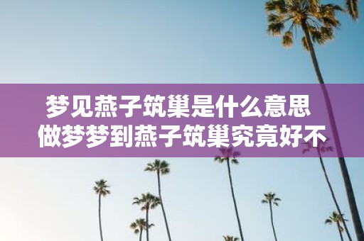 梦见燕子筑巢是什么意思 做梦梦到燕子筑巢究竟好不好