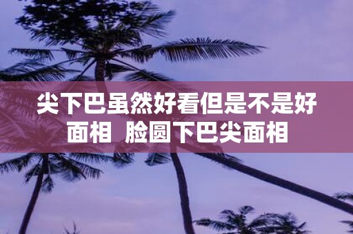 尖下巴虽然好看但是不是好面相 脸圆下巴尖面相