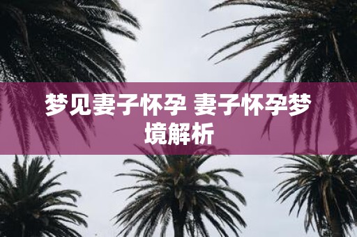 梦见妻子怀孕 妻子怀孕梦境解析