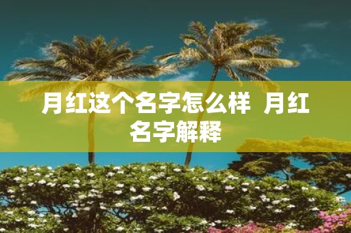 月红这个名字怎么样 月红名字解释