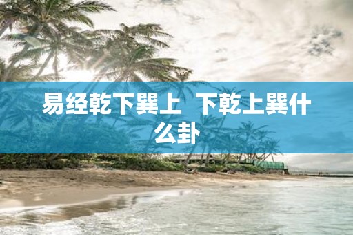 易经乾下巽上 下乾上巽什么卦