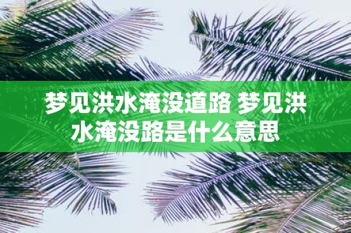 梦见洪水淹没道路 梦见洪水淹没路是什么意思