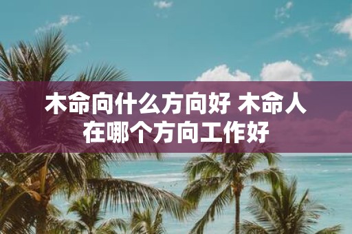 木命向什么方向好 木命人在哪个方向工作好