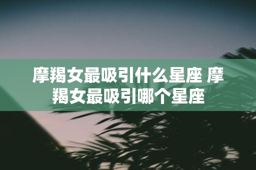 摩羯女最吸引什么星座 摩羯女最吸引哪个星座