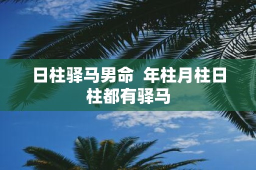 日柱驿马男命 年柱月柱日柱都有驿马