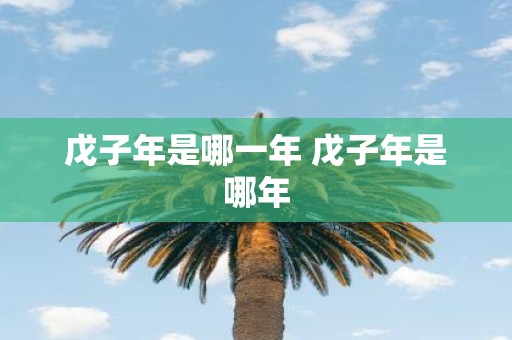 戊子年是哪一年 戊子年是哪年