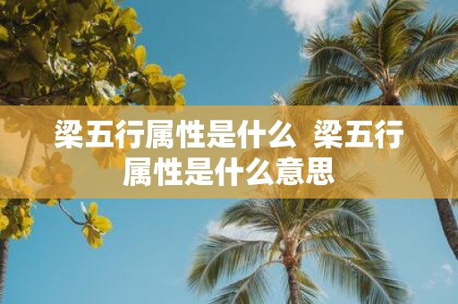 梁五行属性是什么 梁五行属性是什么意思