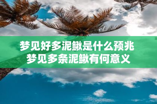 梦见好多泥鳅是什么预兆 梦见多条泥鳅有何意义