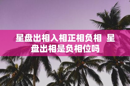 星盘出相入相正相负相 星盘出相是负相位吗