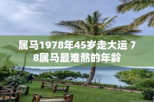 属马1978年45岁走大运 78属马最难熬的年龄