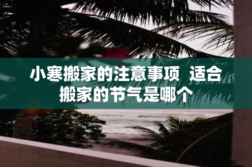 小寒搬家的注意事项 适合搬家的节气是哪个