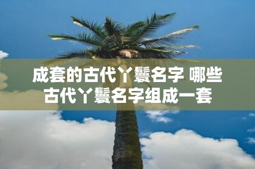 成套的古代丫鬟名字 哪些古代丫鬟名字组成一套