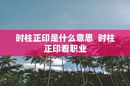 时柱正印是什么意思 时柱正印看职业