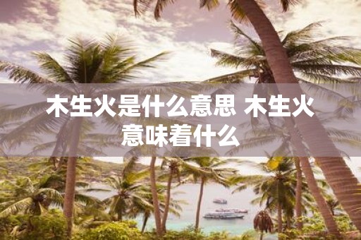 木生火是什么意思 木生火意味着什么